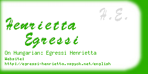 henrietta egressi business card